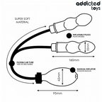 Schema technique des deux plugs gonflables du set : longueur 160 mm, diametre 35 mm, tuyau flexible et poire 45 x 95 mm