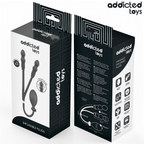 Emballage Addicted Toys recto et verso du set de plugs double gonflable, avec pictogrammes des caracteristiques et schema des dimensions