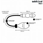Schema technique du plug gonflable modele 1 : longueur 88 mm, diametre 25 mm, tuyau flexible 290 mm, poire 45 x 95 mm