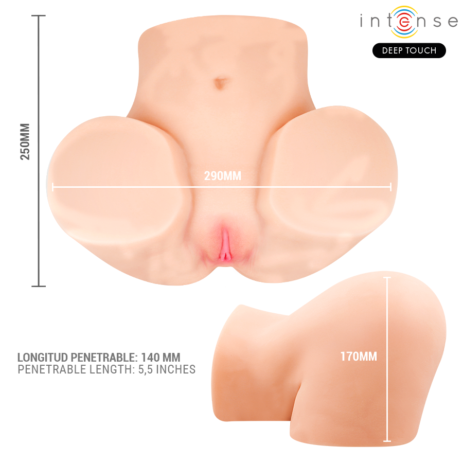 Masturbateur buste réaliste Ginger avec succion, chaleur et  — détail texture surface