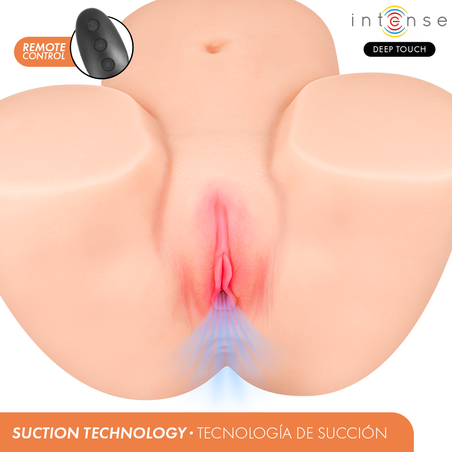 Masturbateur buste réaliste Ginger avec succion, chaleur et  — détail produit
