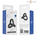 John anneau triple ajustable — packaging recto-verso avec schéma des dimensions (32 x 40 mm)
