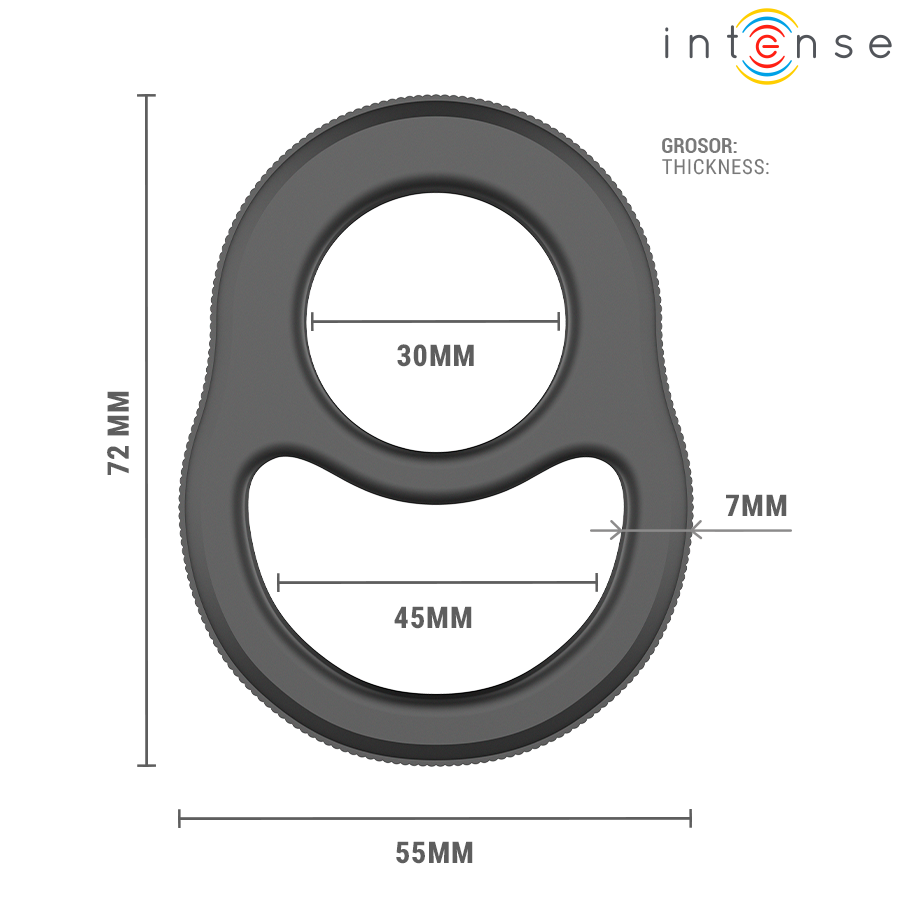 Schema technique de l'anneau Richard : hauteur 72 mm, largeur 55 mm, diametres internes 30 et 45 mm, epaisseur 7 mm