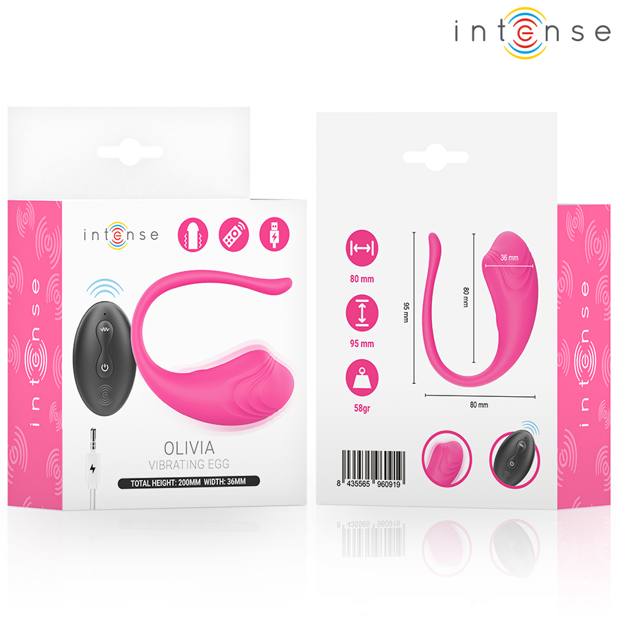 INTENSE - ŒUF VIBRANT OLIVIA PINK AVEC TÉLÉCOMMANDE