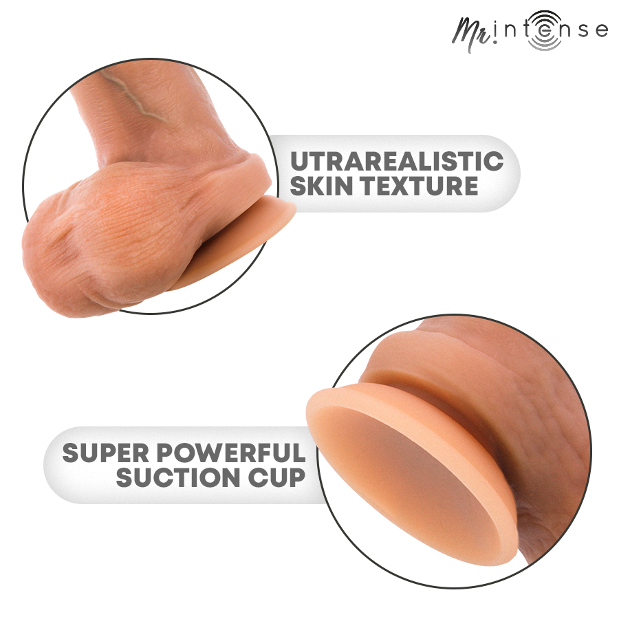 Bruce S godemichet en silicone avec testicules — gros plans texture de peau réaliste et ventouse puissante
