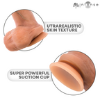 Bruce S godemichet en silicone avec testicules — gros plans texture de peau réaliste et ventouse puissante