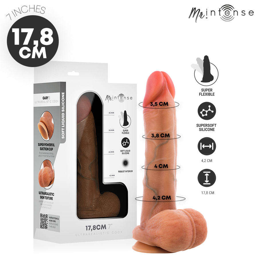 Gary Gode Réaliste Silicone avec Testicules Intense — détail produit