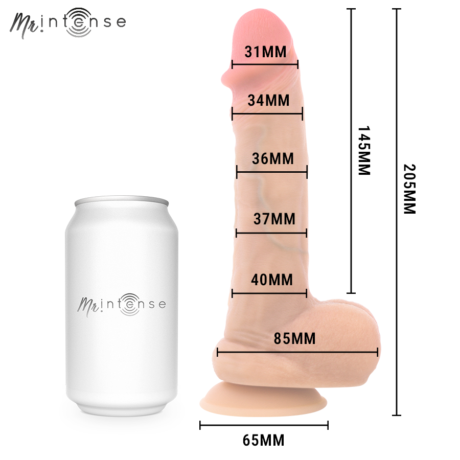Gode éjaculant Danny Mr Intense silicone — vue rapprochée