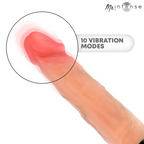 Jean vibrateur haut et bas chauffant — gros plan sur le gland avec mention 10 modes de vibration