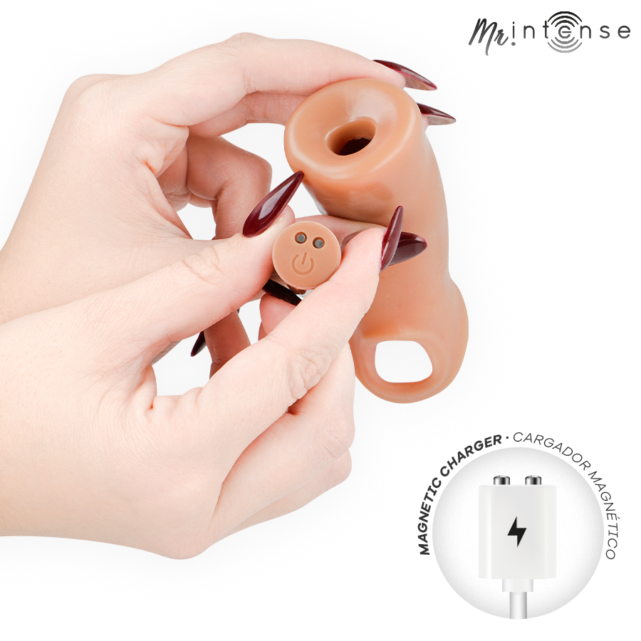 Gaine à pénis vibrante Arnold Mr Intense silicone avec téléc — angle alternatif