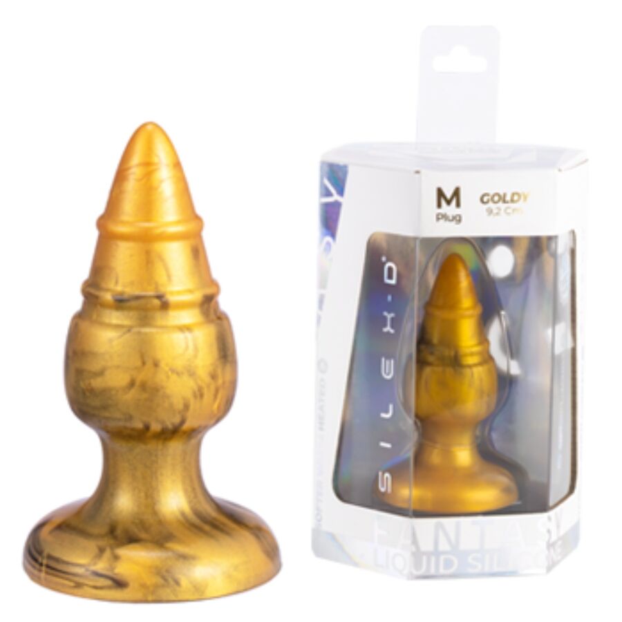 Plug anal SILEXD Goldy Fantasy 9,2 cm silicone liquide thermoréactif