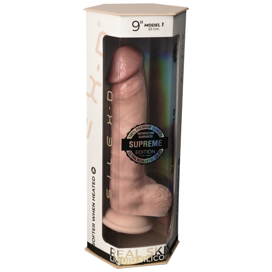 SILEXD - MODÈLE 1 PÉNIS SUPER RÉALISTE EN PEAU RÉELLE THERMORÉACTIF SILEXPAN PREMIUM 22,8 CM