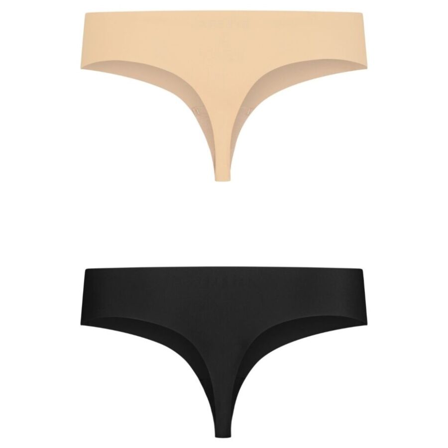 String Bye Bra invisibile, confezione da 2, beige e nero