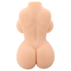 Torse masturbateur féminin double plaisir poitrine généreuse — détail texture surface