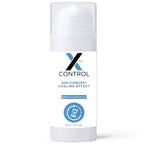 Flacon pompe Crème X Control seul, vue de face, packaging blanc et bleu