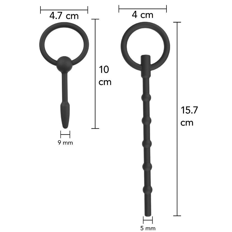 Plugs urétraux ergonomiques en silicone lot de 2 — vue de dos