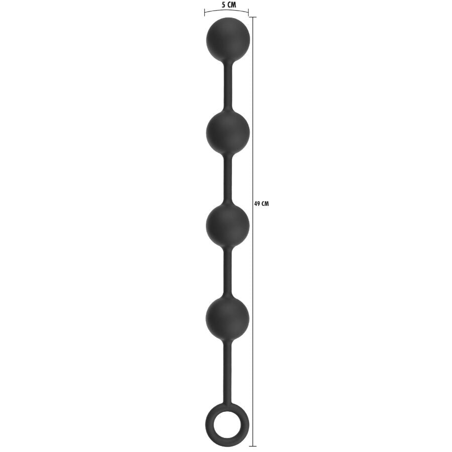 Boules anales lestées XL en silicone — vue de profil