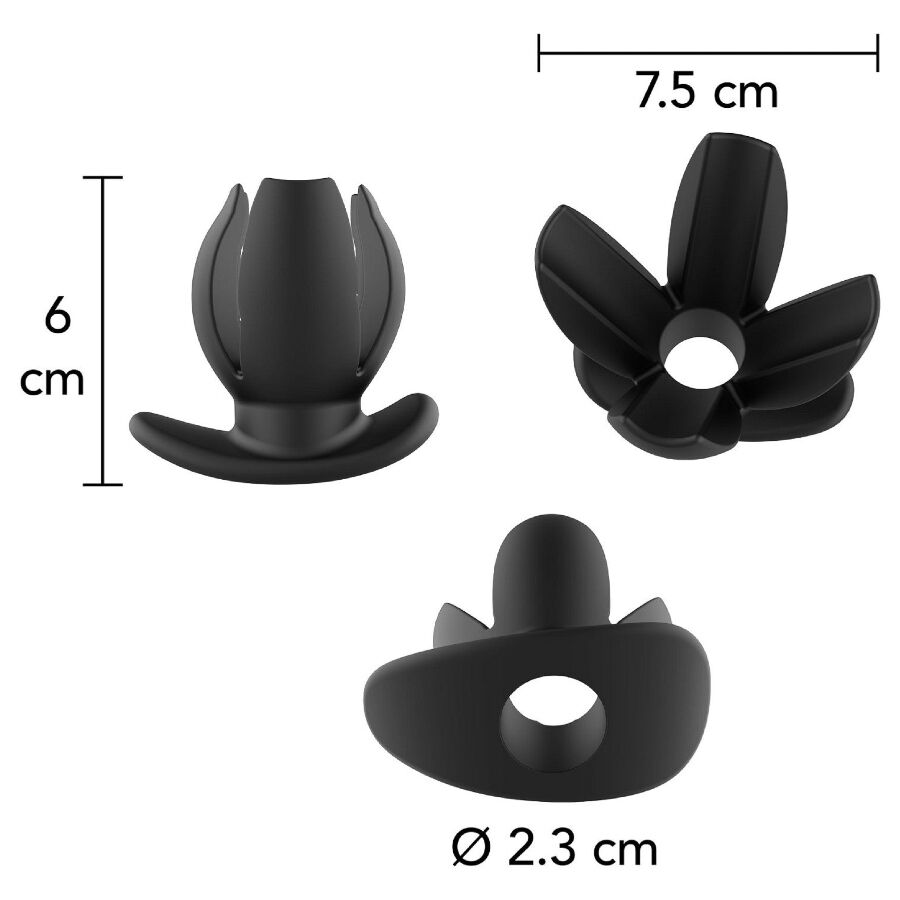 Plug anal expansible écarteur quatre voies silicone — vue de dos