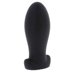 Plug anal Extreme en silicone noir vu de face, forme galbee et base stable pour une sensation de plenitude lors d une dilatation intense.