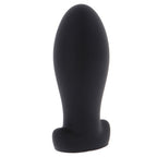 Plug anal Extreme en silicone noir vu de profil, corps galbe et col fin pour une insertion facile et une sensation de plenitude interne.