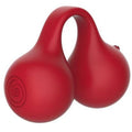 Vibrateur Twinn de Snail Vibe en silicone rouge cerise, deux lobes reliés par un arceau, vue de trois quarts