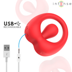 Anneau Russell rouge vu de dos avec câble de recharge USB magnétique connecté