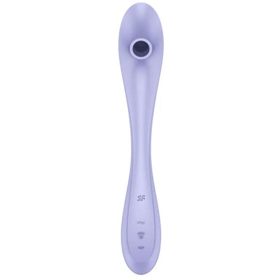Stimulateur Easy Lover vu de face, embout d'aspiration en haut et boutons de commande sur le manche