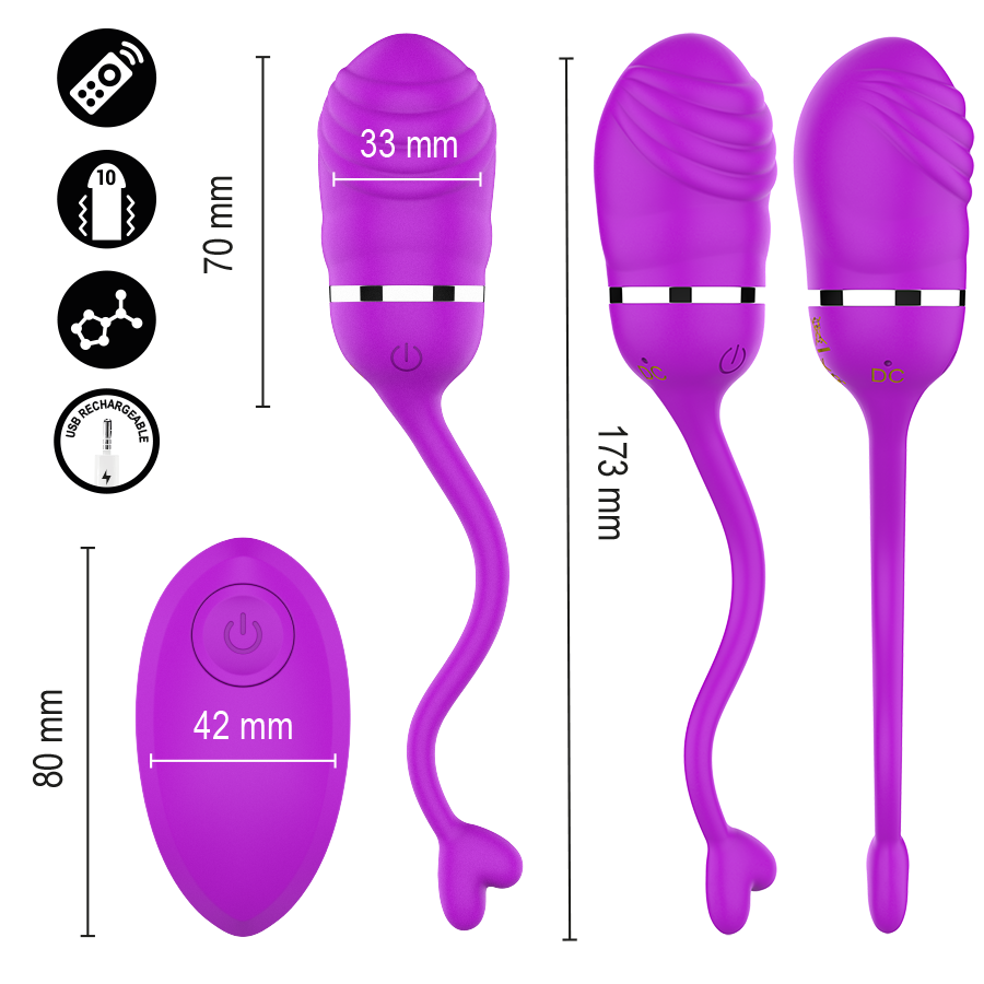 Sookie œuf vibrant violet — tenu à deux mains, gros plan sur la texture striée et le bouton marche/arrêt