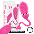 Sookie œuf vibrant rose — packaging et rendu du produit avec schéma des dimensions (173 x 33 mm) et insert recharge USB