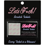Baisons à gratter — packaging recto avec carte à gratter sous film transparent et motifs roses, mention 'chaque ticket est gagnant'