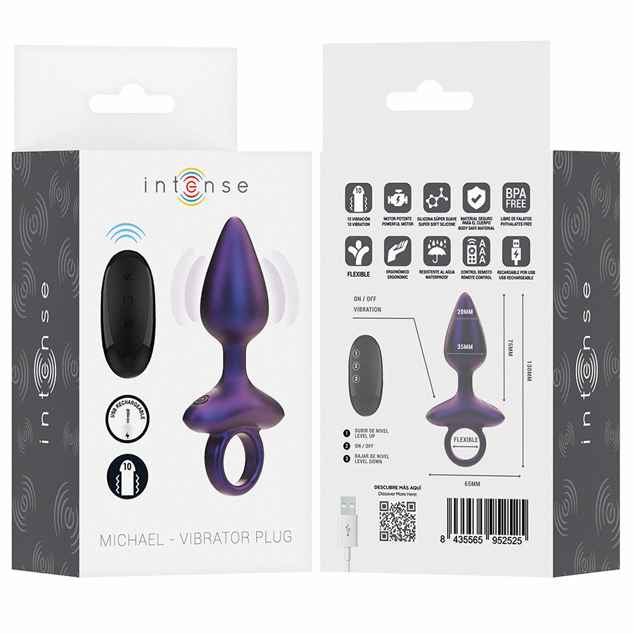 Plug anal vibrant en silicone avec télécommande — comparatif dimensionnel