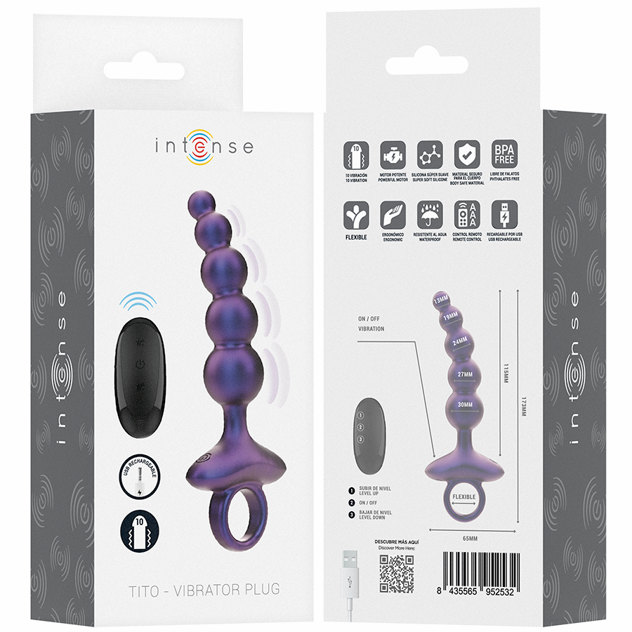 Plug anal vibrant ergonomique télécommandé — comparatif dimensionnel