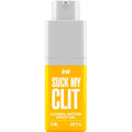 Suck My Clit gel effet succion mangue tropicale — flacon jaune-orangé de face, format 15 ml