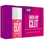 Suck My Clit gel effet succion fraise sauvage — packaging ouvert montrant le flacon à côté de la boîte fuchsia 'Wild Strawberry'