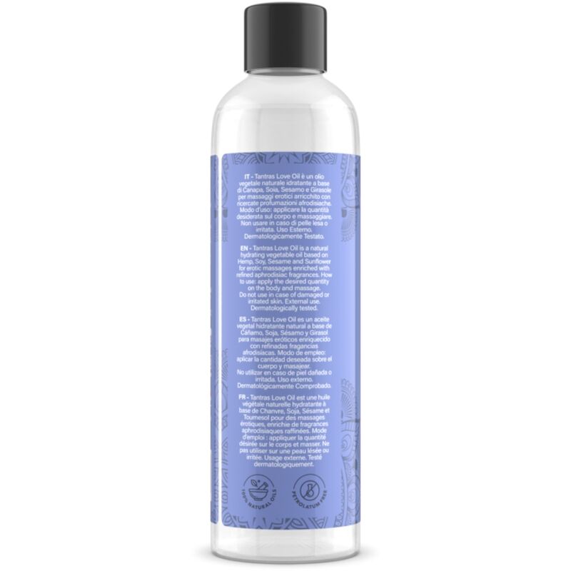 Huile de massage tantras love oil hot kiss 150 ml — vue de dos