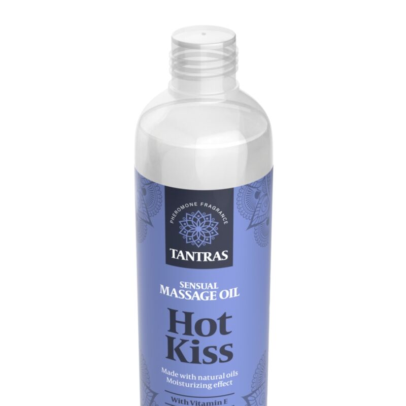 Huile de massage tantras love oil hot kiss 150 ml — vue de profil