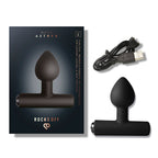 Boîte Nova Astryx Rocks Off noire, plug et câble USB présentés ensemble