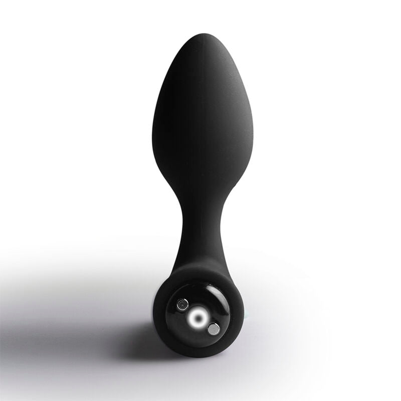 Plug vibrant Nova Solaris noir, vue de face avec voyant lumineux sur la base