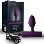 Boîte Nova Solaris Rocks Off et plug vibrant violet aubergine sortis de l'emballage
