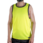 Débardeur de sport jaune fluo Macho CMV001, liseré noir, vue de face