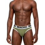 Slip vert militaire Macho MCH013, vue de face buste entier