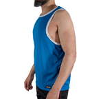 Débardeur de sport bleu Macho CMV002, vue de profil