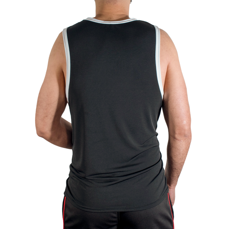 Débardeur de sport noir Macho CMV004, vue de dos
