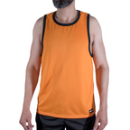 Débardeur de sport orange Macho CMV005, liseré noir, vue de face