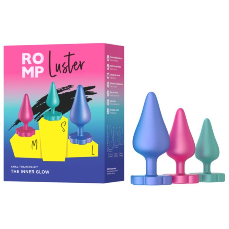 Kit de plugs anaux progressifs en silicone Luster — détail base