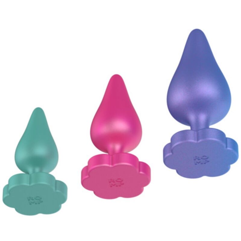 Kit de plugs anaux progressifs en silicone Luster — vue de profil