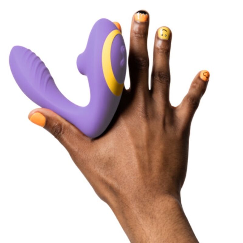 Stimulateur point G vibrant et succion clitoridienne Reverb — détail texture surface