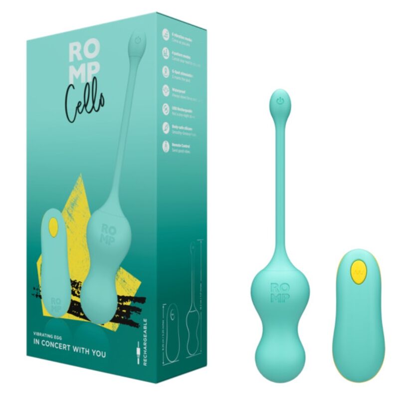 Boîte du vibromasseur ROMP Cello rechargeable, coffret Sortie en couple 3