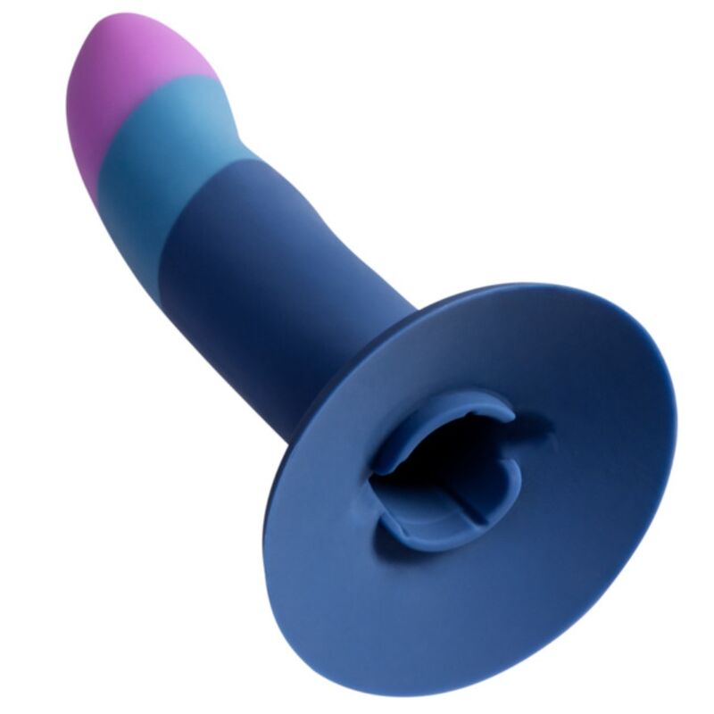 Gode en silicone à ventouse tricolore Piccolo — vue de profil