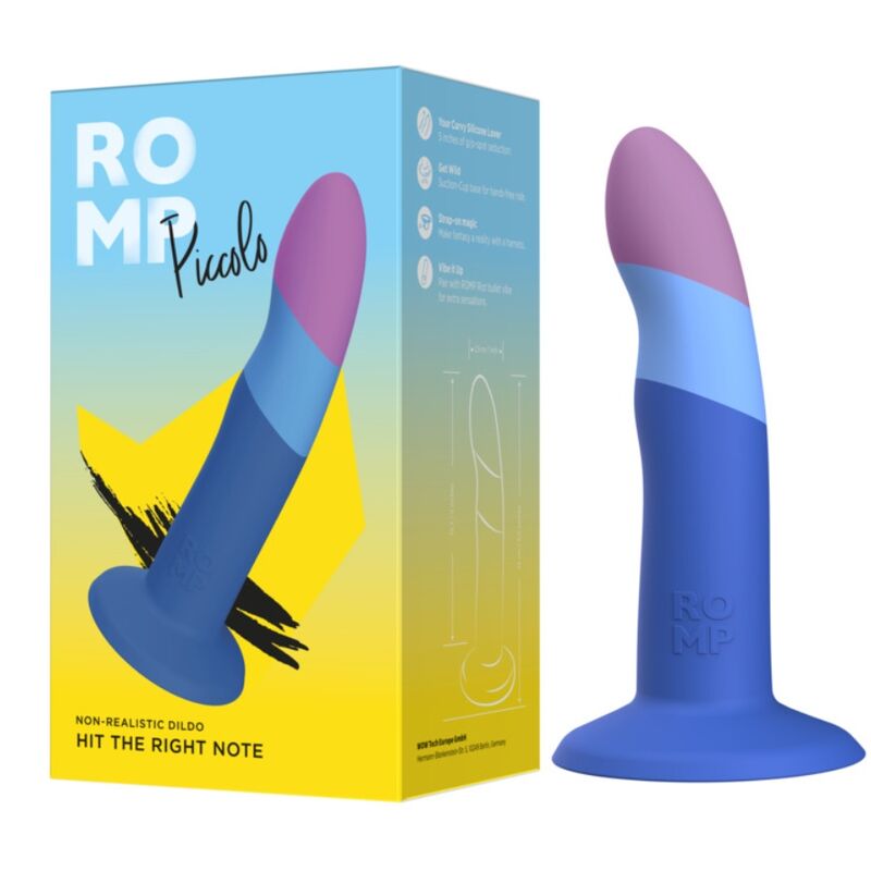 Gode en silicone à ventouse tricolore Piccolo — finition matière